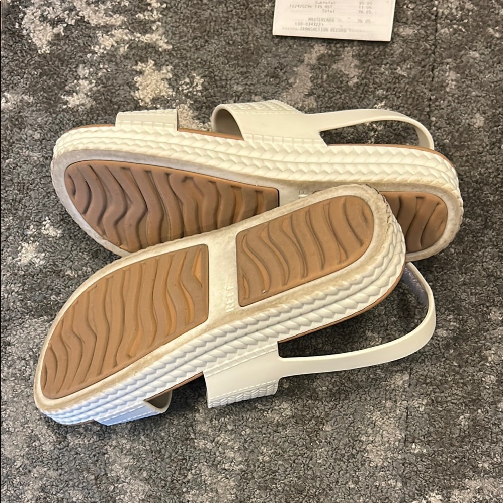 $85 each 2 $60 Reef Tan and Black Slide Sandals size 7 - Picture 7 of 12